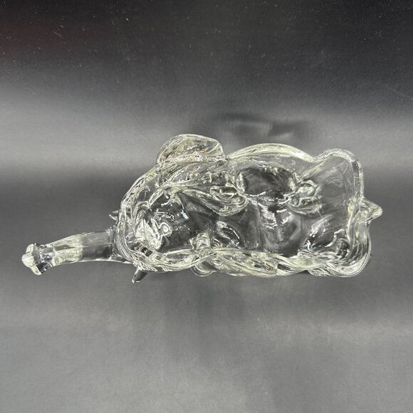 Vintage Clear Glass Elephant Figurine Trinket Dish Jewelry Key Holder Candy - Picture 6 of 9
